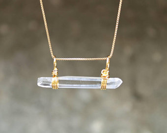clear quartz necklace