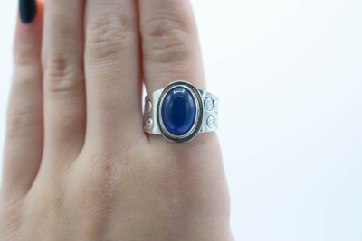 blue obsidian ring
