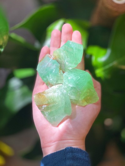 Green Calcite Rough Stones