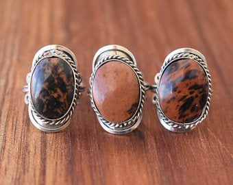 mahogany obsidian rings