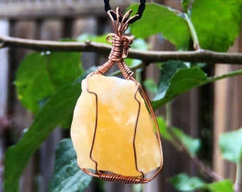 orange calcite necklace