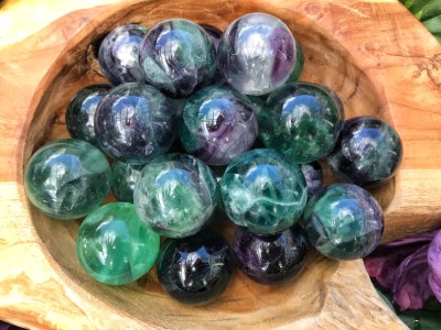 Rainbow Green & Purple Fluorite Sphere