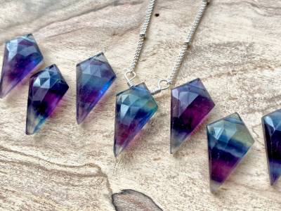 Rainbow Fluorite Point Necklace