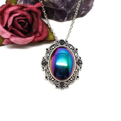 Rainbow Hematite Victorian Style Necklace