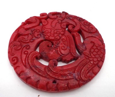 red jade pendant