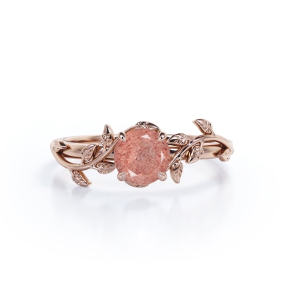 Strawberry Quartz Engagement Ring