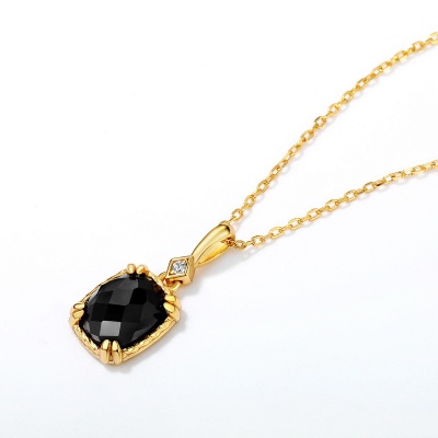 Natural Black Onyx Agate Pendant