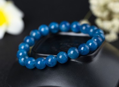 Natural Blue Apatite Beaded Bracelet
