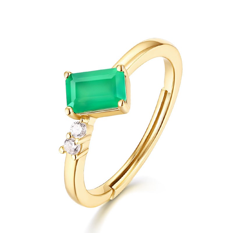 Natural Green Agate Ring