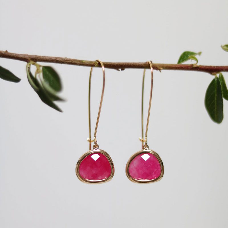 pink agate earrings