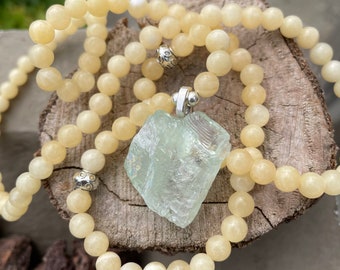 yellow calcite necklace