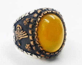 yellow calcite ring