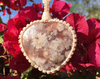 flower agate necklace