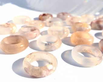 flower agate rings