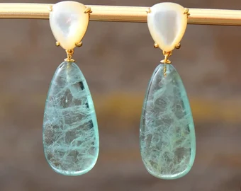 green fluorite earrings