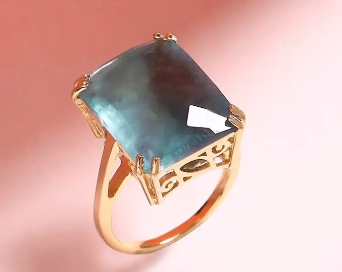 blue fluorite ring