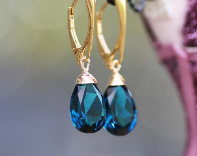 London blue topaz earrings