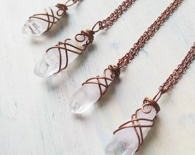 Lemurian quartz necklace