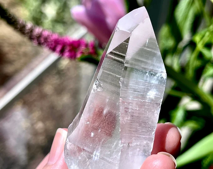 Lemurian quartz wand