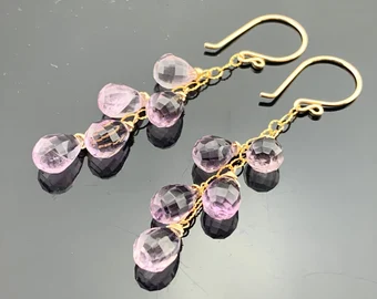 Pink Amethyst Earrings