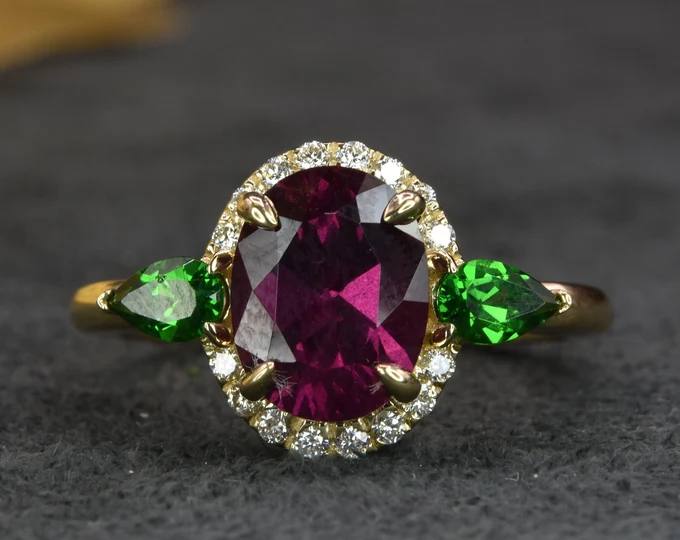 rhodolite garnet ring