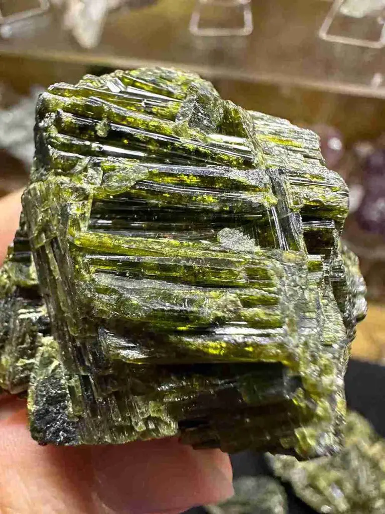 Green tourmaline rough stone