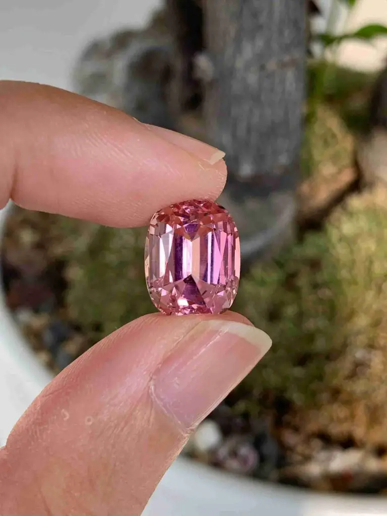 pink tourmaline raw stone