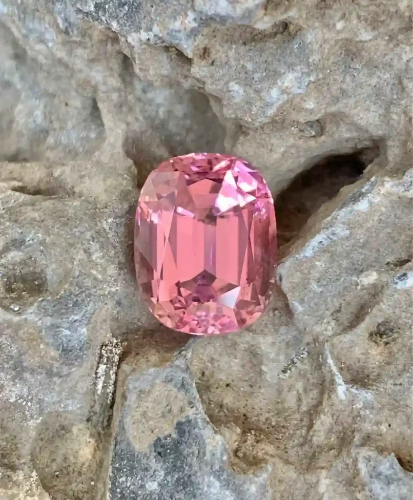 pink tourmaline raw stone