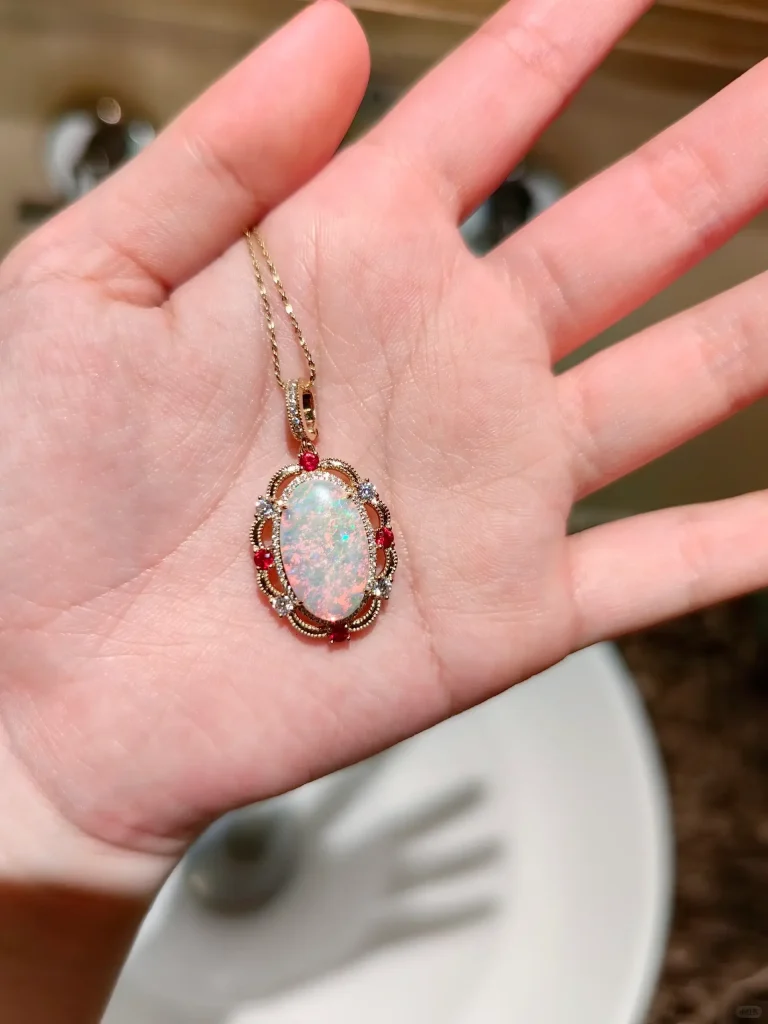 white opal pendant